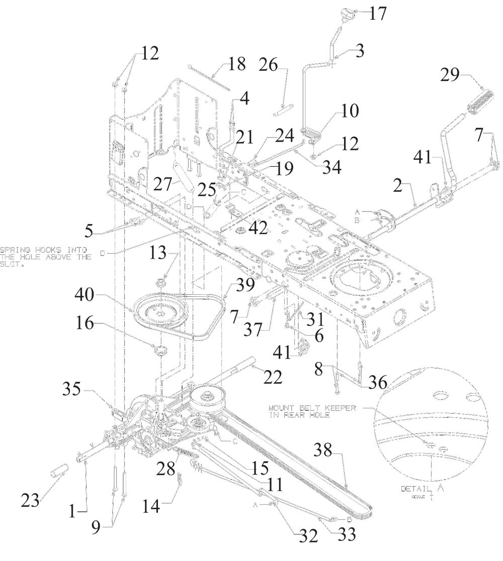 Drive Diagram and Parts List for 13AN77SS000 2022 Yard Machines Lawn Tractor